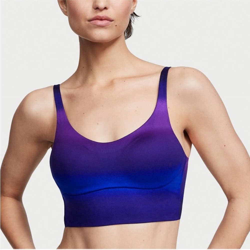 VICTORIA’S SECRET ALLEGRO BLUE / PURPLE OMBRE WIRELESS PULLOVER SPORTS BRA NWT